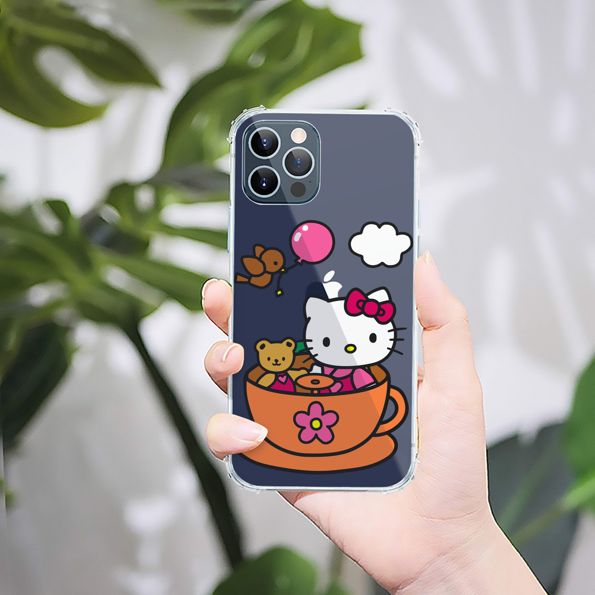 （画像用） Hello Kitty ハローキティ 【iPhone 12シリーズ対応】透明スマホケース（クリアソフトケース）